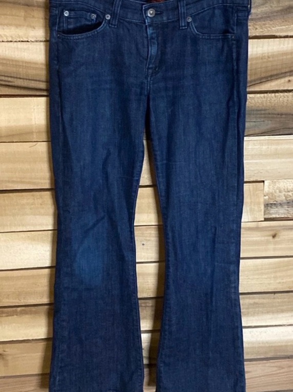 Lucky Brand Zoe flare jeans size 10/30 dark wash button flap rear pocket USA